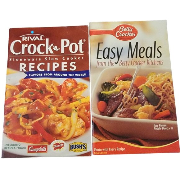 Vintage Cookbook Lot Pampered Chef Crock pot recipes Betty Crocker Food Pasta - Picture 2 of 14
